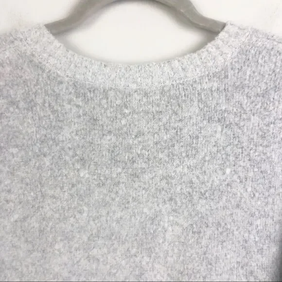 FOREVER 21 | Fuzzy Lace Up Sweater Light Gray & Black Women’s Size Large - Picture 8 of 8